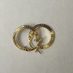 Orecchini cerchietti con greca oro giallo 18 kt