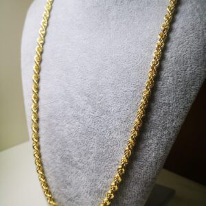 Collana corda 70 cm oro giallo 18 kt elettroformato