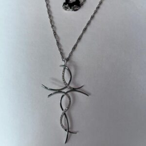 collana donna con croce in oro 18kt e diamanti