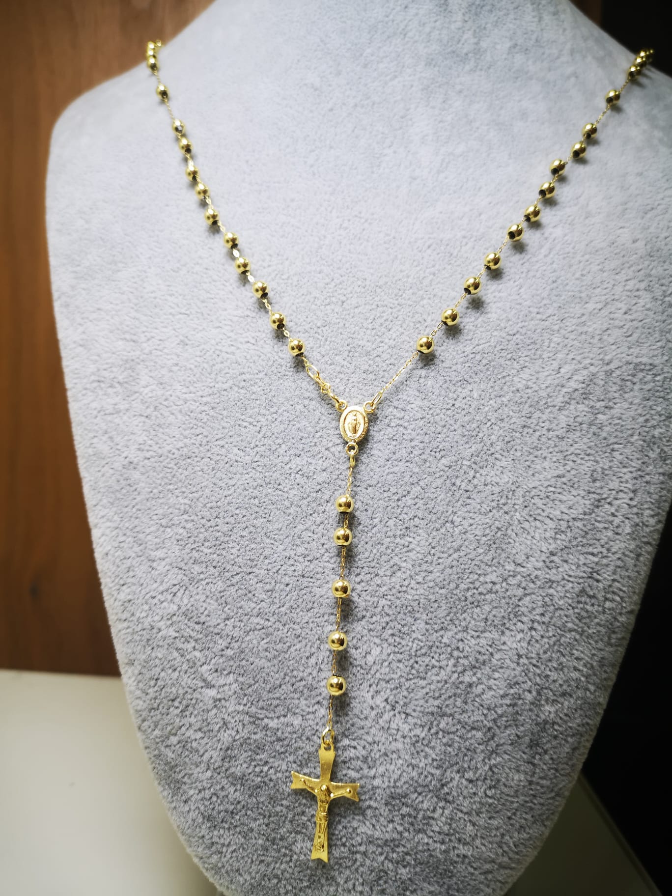 CARISSIMA Collana Oro Giallo 9 Carati Con Ciondolo Medaglione Cherubino - Catena 40,5 Cm