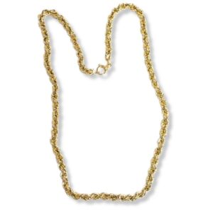 Collana corda oro giallo 18 kt elettroformato - 60 cm di lunghezza, spessore 6mm, circa 17.20 gr