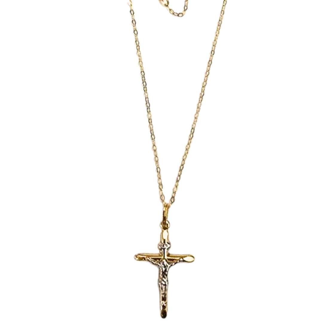Ciondolo a croce oro giallo personalizzabile di diamante da uomo
