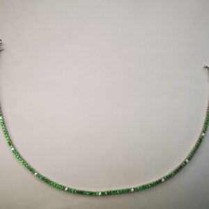 Bracciale tennis verde oro 18 K