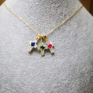 Ovalina con croce colorata oro 18K
