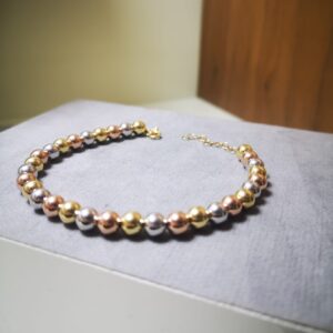Bracciale Milleluci a palline lisce in 3 colori oro 18K