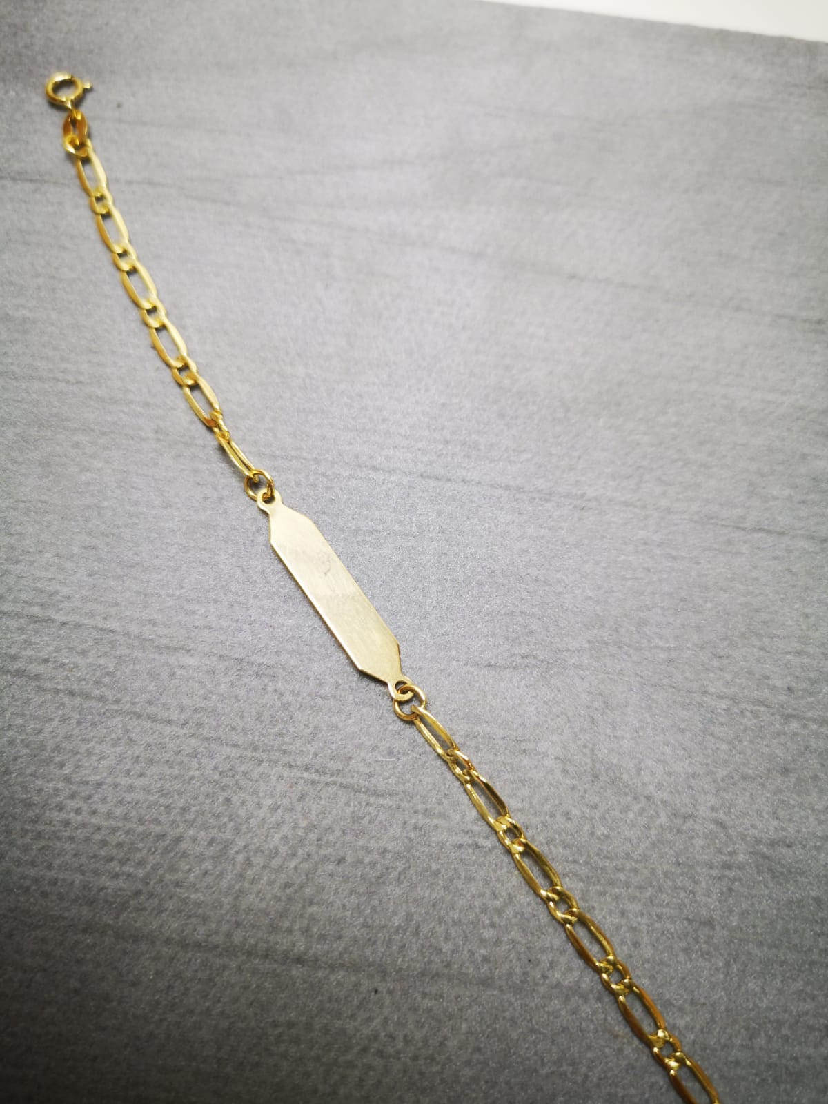 Bracciale Donna Tata Gisèle Placcato Oro 18kt, Maglia Alternata, Con Incisione, L. 18 Cm