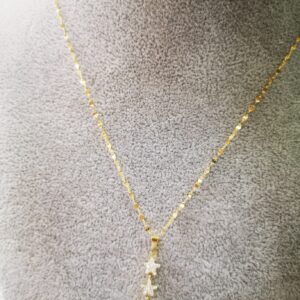 Specchiata con ciondolo Trilogy stelle oro 18kt