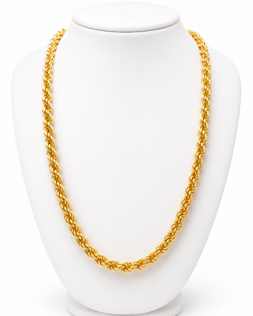 Collana Corda in Oro Giallo 18 KT 80 cm – Spessore 8 mm