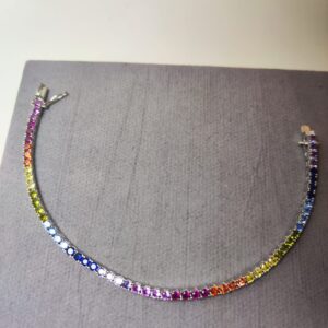 Bracciale Tennis Arcobaleno Argento 925