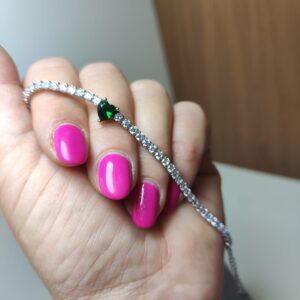 Bracciale tennis con cuore in argento 925