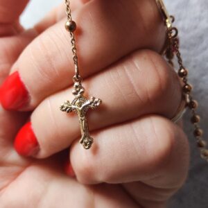 Collana Rosario Argento Dorato 925 Varie Misure