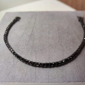 Bracciale Tennis imbrunito pietre nere argento 925