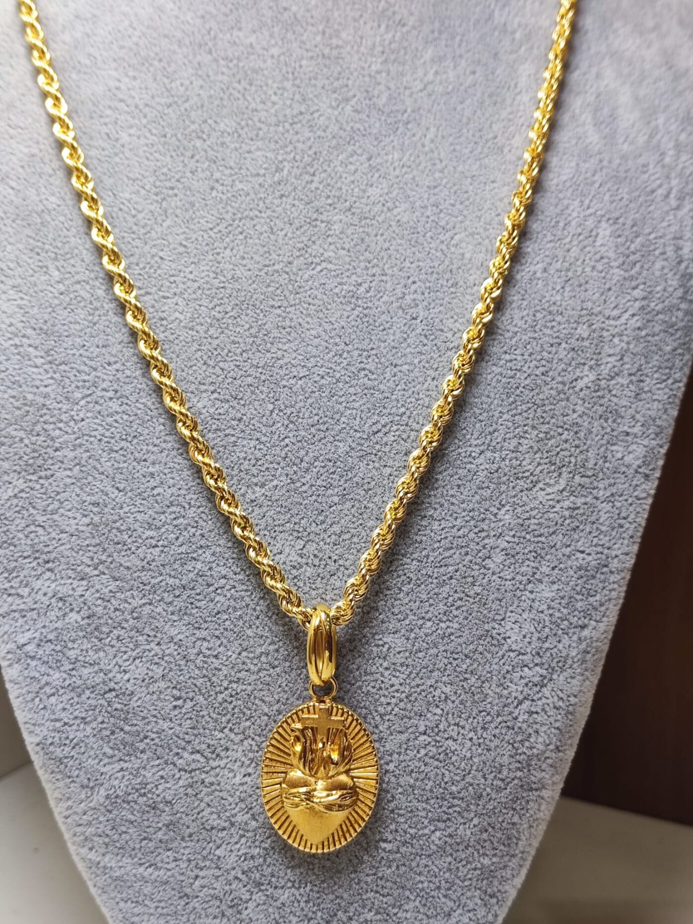 Collana Uomo Sacro Cuore Di Gesù In Argento 925 – Ciondolo Religioso Cristiano, Catena Regolabile 22+2 Pollici, Regalo Confezionato