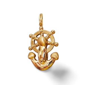 Ciondolo Elettroformato Ancora Timone oro 18kt