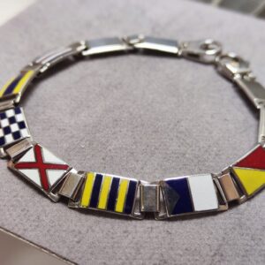 Bracciale con Bandiere Nautiche oro Bianco 18K