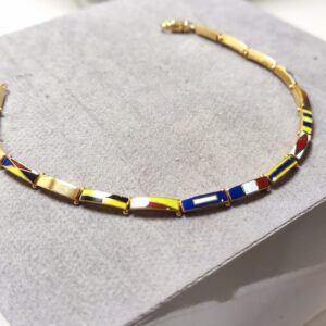 Bracciale con Bandiere Nautiche oro 18K Bombato