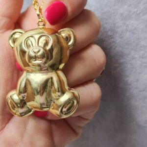 Collana con gorilla placcata in oro e ciondolo in argento sterling con scimmia - Italia