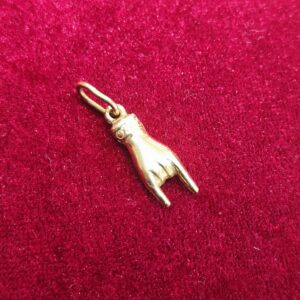 Ciondolo Mano Corna Elettroformato oro 18K