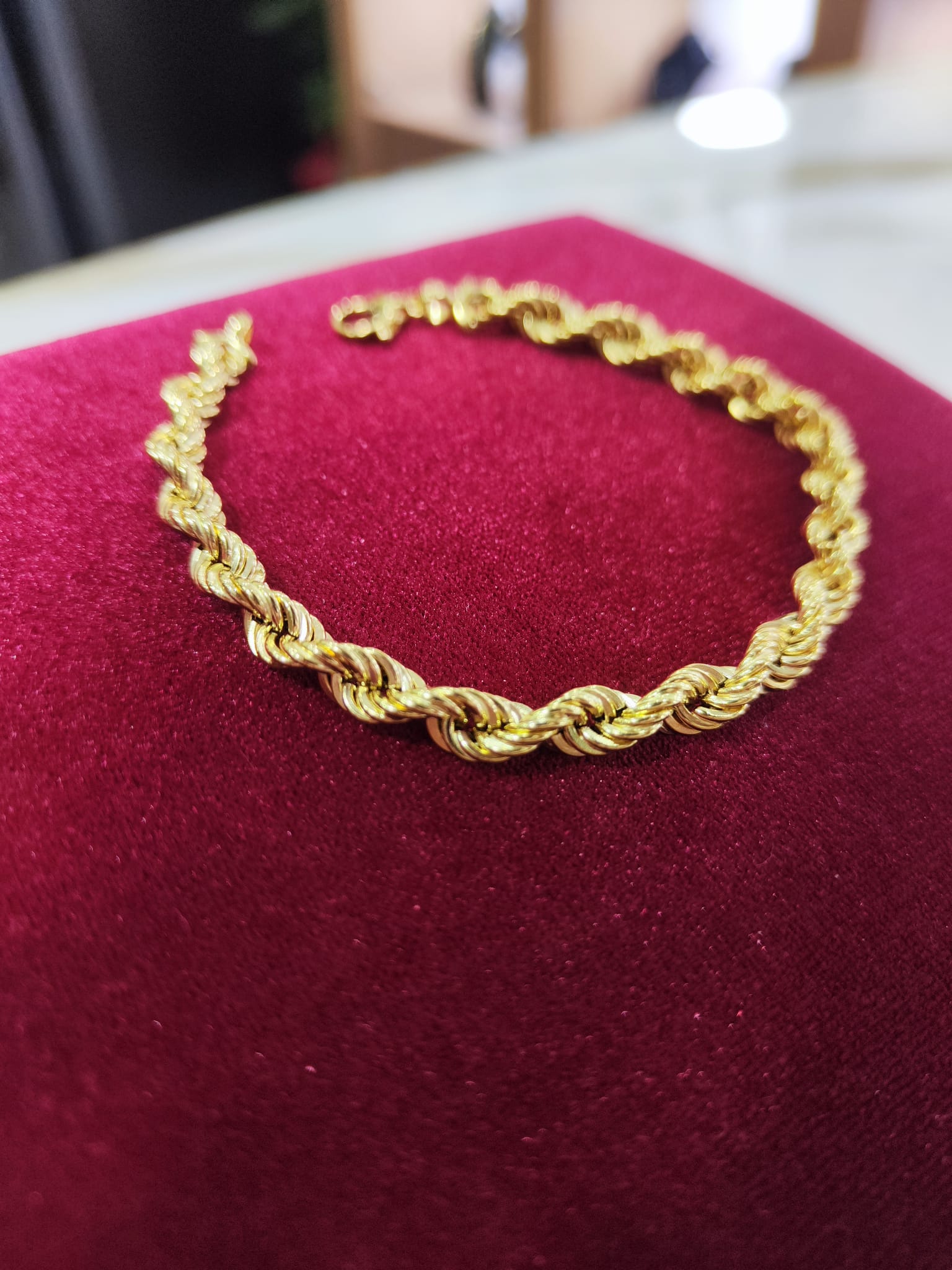 Bracciale A Catena Intrecciata Oro 18kt E Argento | Acciaio Inox 316L 4mm Per Uomo E Donna | Lunghezze 17,8 - 21 Cm