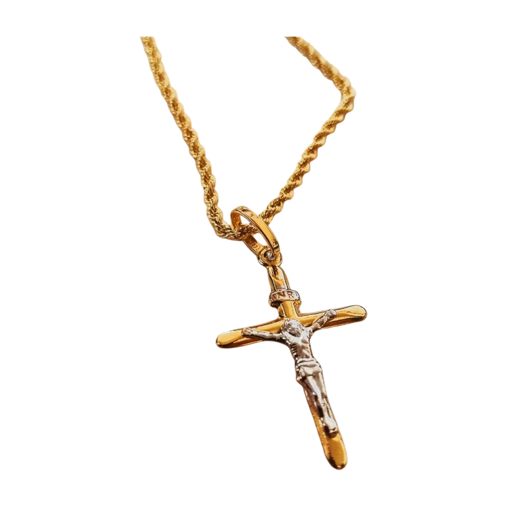Dochais Collana Con Croce Per Donna, Placcata Oro 14K O Argento, Catena Regolabile, Gioiello Moda Anallergico