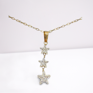 Collana ovalina con trilogy stella oro 18kt