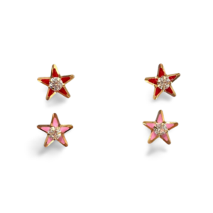 Orecchini stella con punto luce oro 18kt