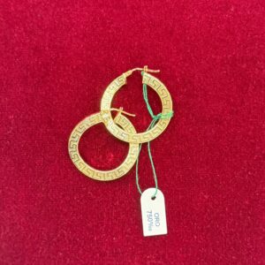 Orecchini cerchio ondulati con greca oro 18kt