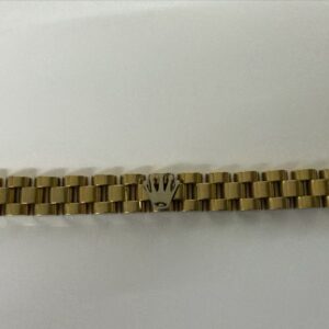 Bracciale acciaio dorato con corona bianca