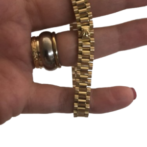 Bracciale maglia president chiusura orologio 18kt