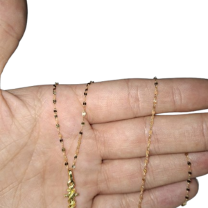 Collana specchiata+ciond ancora 18kt