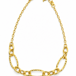 Bracciale Ovali Lisci in Oro Giallo 18 KT – 19 cm