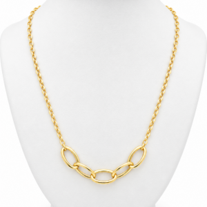 Collana Ovali Lisci in Oro Giallo 18 KT – 45 cm